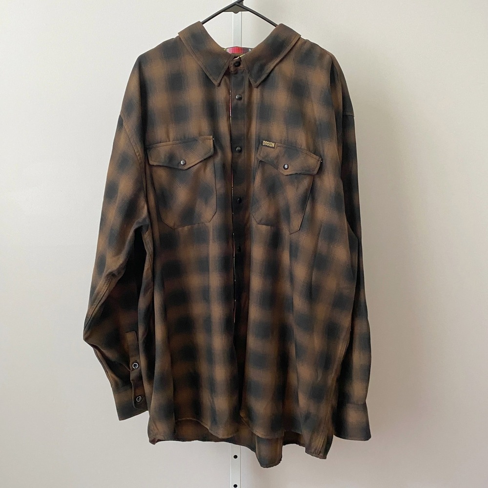 Dixxon 4X Brown Plaid Flannel Shirt Speakeasy Original F#%K Cancer Button Up